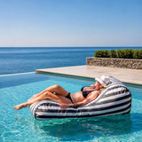 Rounded Pool Loungers- (Striped -Patio 2)