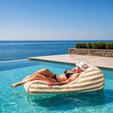 Rounded Pool Loungers- (Striped -Patio 2)