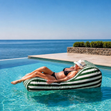 Rounded Pool Loungers- (Striped -Patio 2)