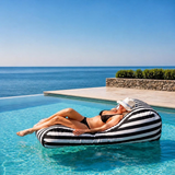 Rounded Pool Loungers- (Striped -Patio 2)