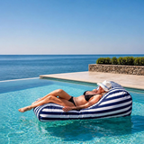 Rounded Pool Loungers- (Striped -Patio 2)