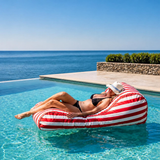 Rounded Pool Loungers- (Striped -Patio 2)