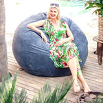 Striped beanbags - round